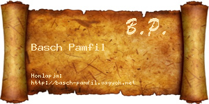 Basch Pamfil névjegykártya
